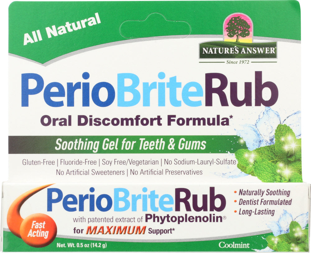 NATURE'S ANSWER: PerioBriteRub Soothing Gel for Teeth & Gums Cool Mint, 0.5 oz