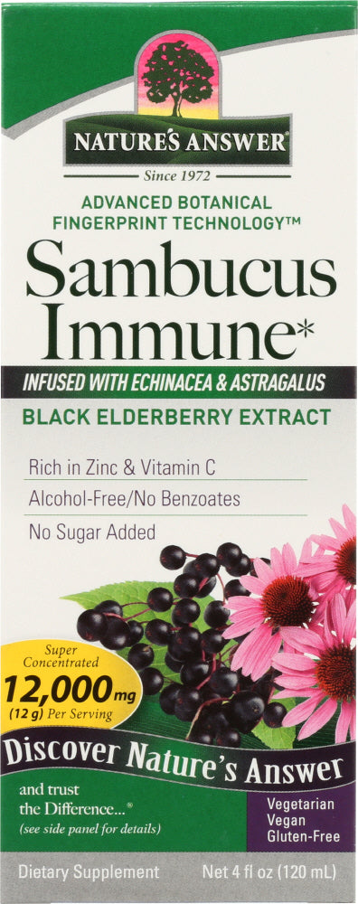 NATURE'S ANSWER: Sambucus Immune Black Elder Berry 5000 mg, 4 oz