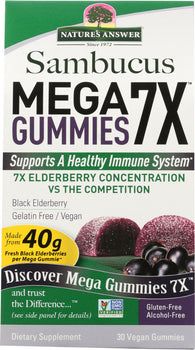 NATURES ANSWER: Sambucus Mega Gummies, 30 ea