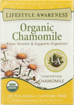 LIFESTYLE AWARENESS: Organic Chamomile Tea, 20 teabags