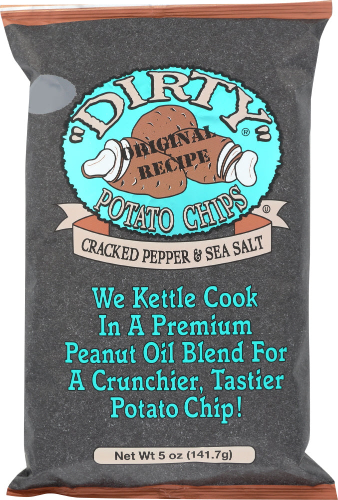 DIRTY POTATO CHIP: Chip Potato Cracked Pepper Sea Salt, 5 oz