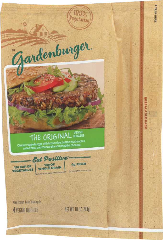 GARDENBURGER: Frozen The Original Veggie Burgers, 10 oz