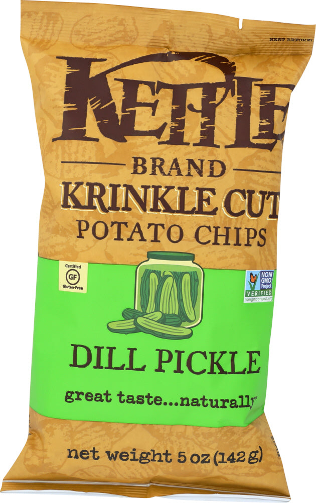 KETTLE FOODS: Krinkle Cut Potato Chips Dill Pickle, 5 oz