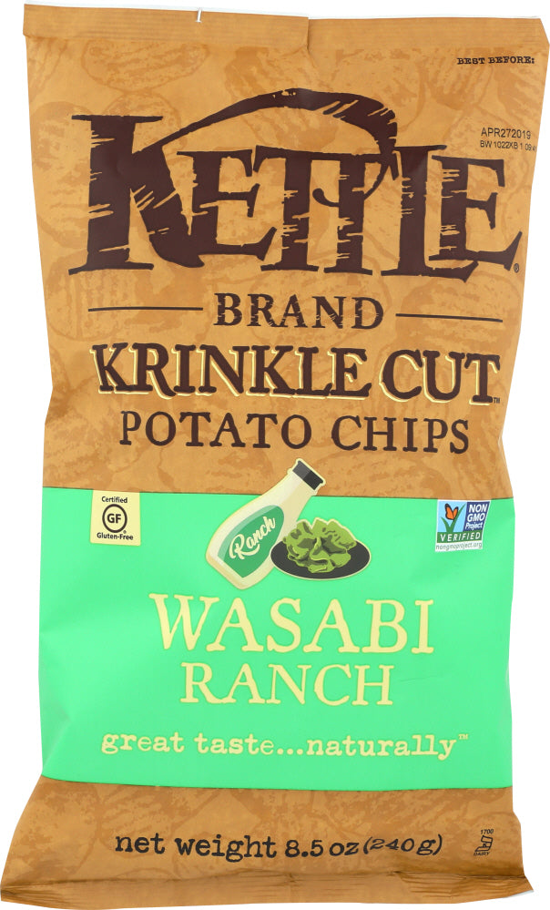 KETTLE FOODS: Chip Potato Krinkle Cut Wasabi Ranch, 8.5 oz