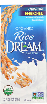 RICE DREAM: Organic Rice Drink Enriched Original, 32 Oz