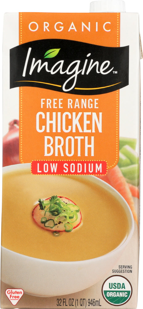 IMAGINE: Organic Low Sodium Free Range Chicken Broth, 32 oz