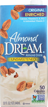 DREAM: Almond Dream Original Unsweetened Almond Drink, 32 fo