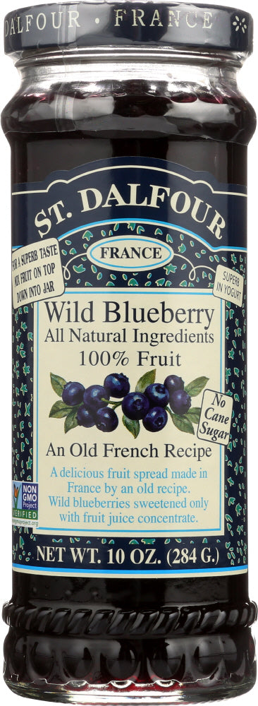 ST DALFOUR: All Natural Fruit Spread Wild Blueberry, 10 oz