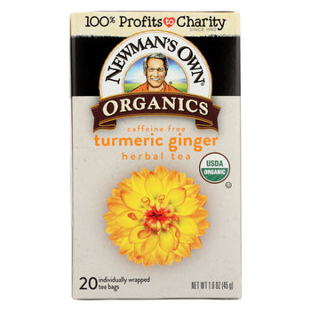 NEWMAN'S OWN ORGANICS: Turmeric Ginger Herbal Tea, 20 bg