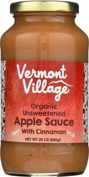 VERMONT VILLAGE CANNERY: Organic Apple Sauce with Cinnamon, 24 oz