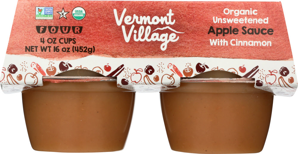 VERMONT VILLAGE CANNERY: Organic Applesauce with Cinnamon 4 Cups, 16 oz