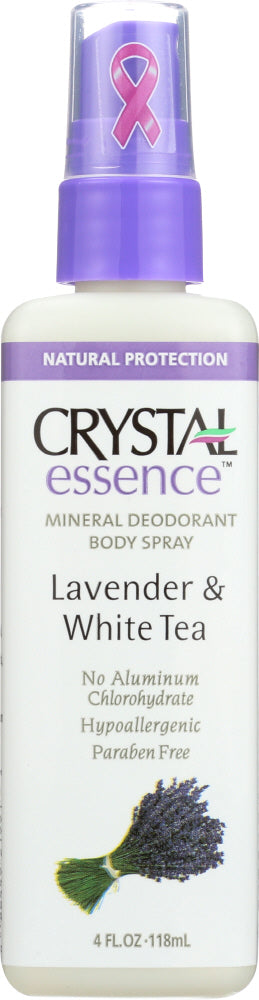 CRYSTAL BODY DEODORANT: Body Spray Lavender & White Tea, 4 oz