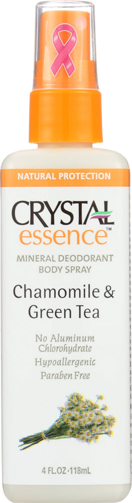 CRYSTAL BODY DEODORANT: Deodorant Spray Chamomile & Green Tea, 4 oz