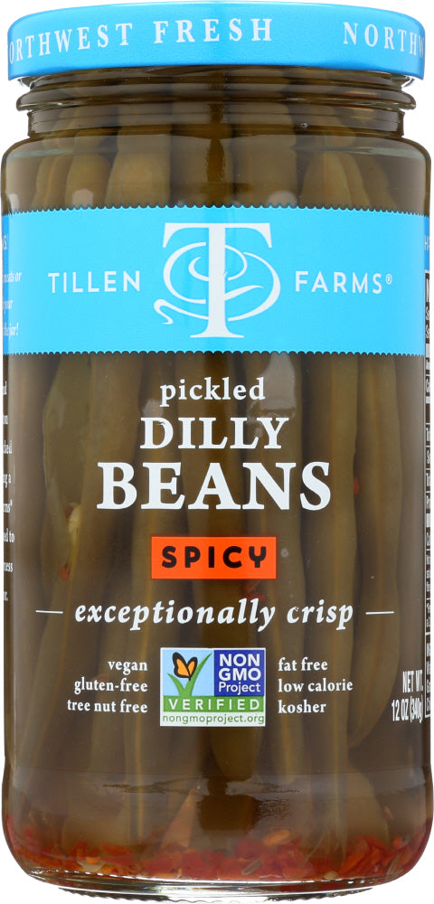 TILLEN FARMS: Pickled Crispy Beans Hot And Spicy, 12 oz