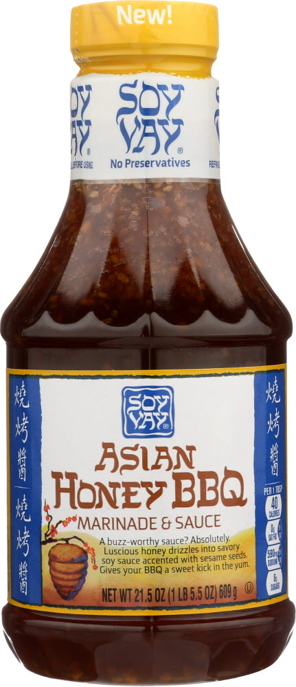 SOY VAY: Asian Honey BBQ Marinade & Sauce, 21.50 oz