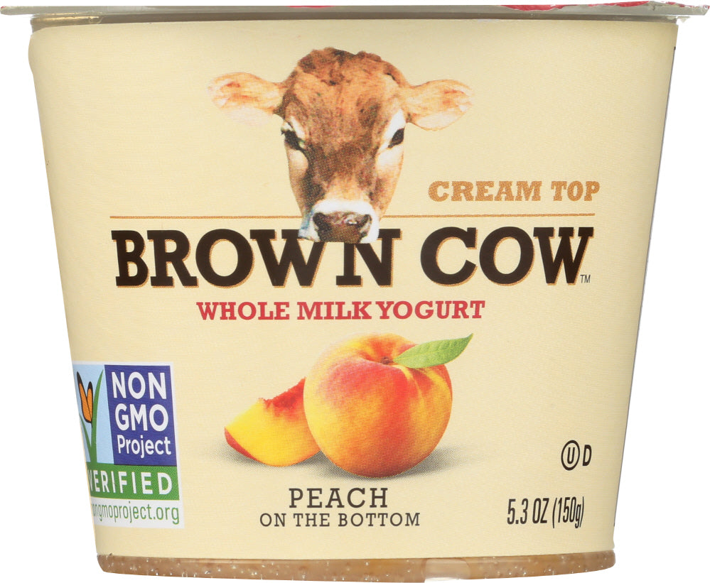 BROWN COW: Yogurt Peach On The Bottom Cream Top, 5.3 oz