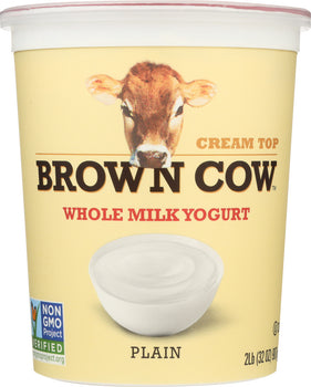 BROWN COW: Yogurt Plain Smooth And Creamy Cream Top, 32 oz