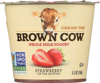 BROWN COW: Cream Top Strawberry Whole Milk Yogurt, 5.3 oz