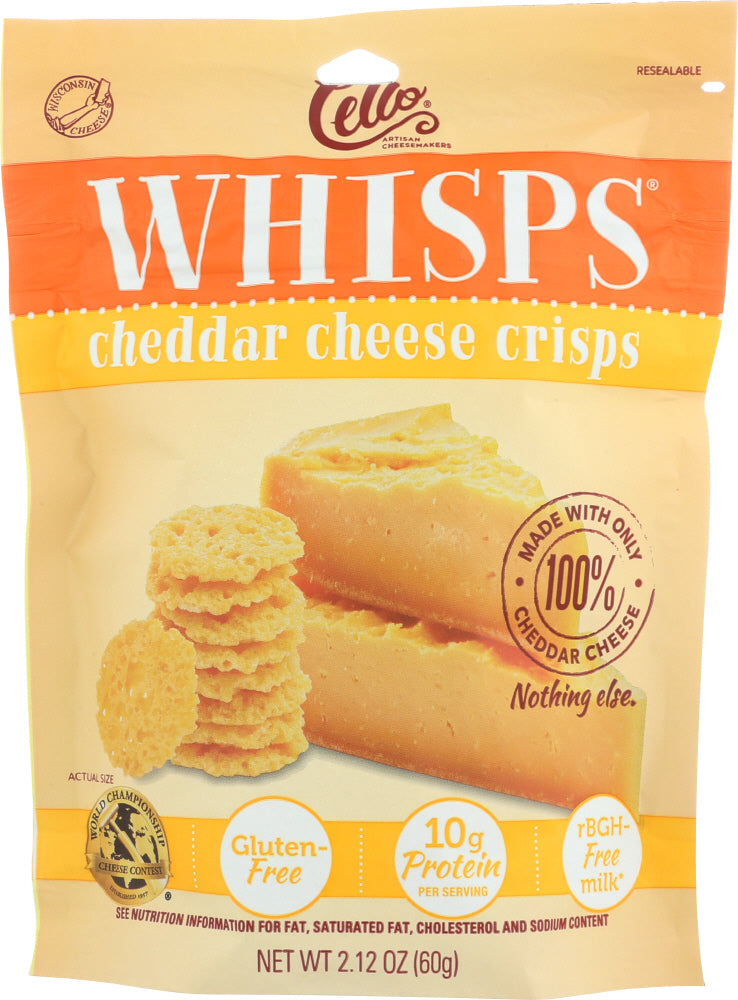 CELLO: Whisps Cheese Crisps Cheddar, 2.12 oz