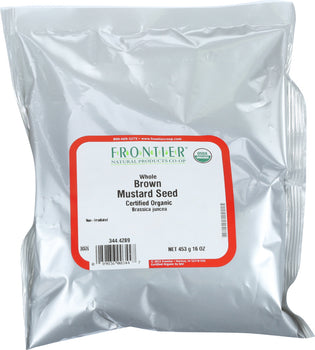 FRONTIER HERB: Brown Mustard Seed Whole Organic, 16 oz