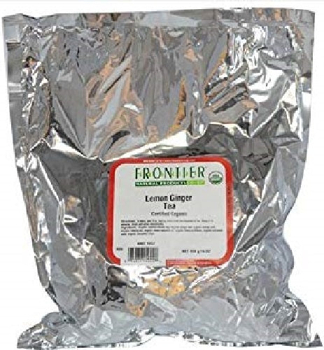 FRONTIER HERB: Organic Tea Lemon Ginger, 16 oz