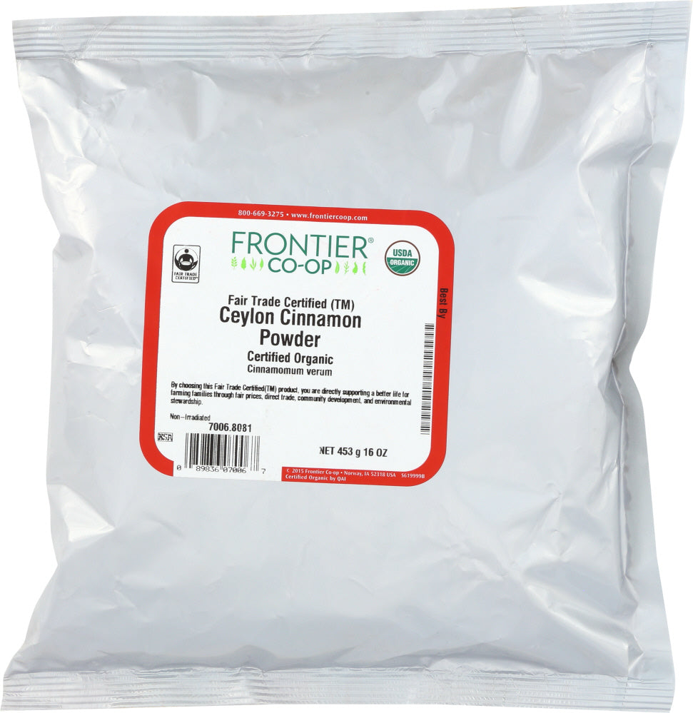 FRONTIER: Natural Products Organic Powdered Ceylon Cinnamon, 16 oz