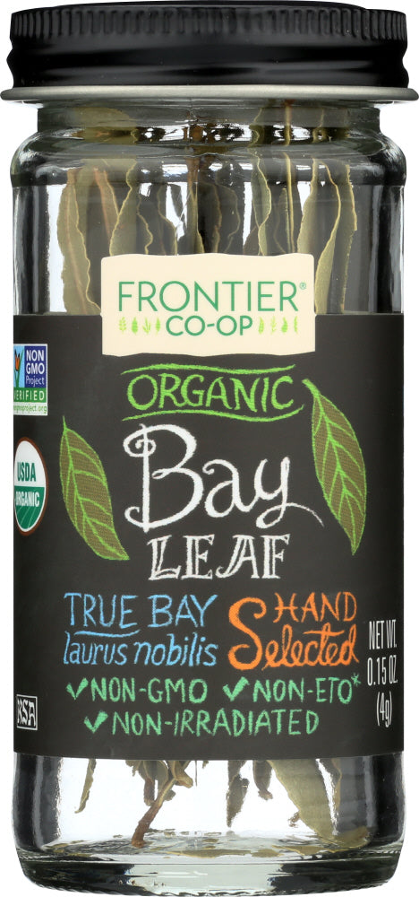 FRONTIER HERB: Whole Organic Bay Leaf, 0.15 oz