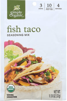 SIMPLY ORGANIC: Fish Taco Seasoning Mix, 1.13 oz