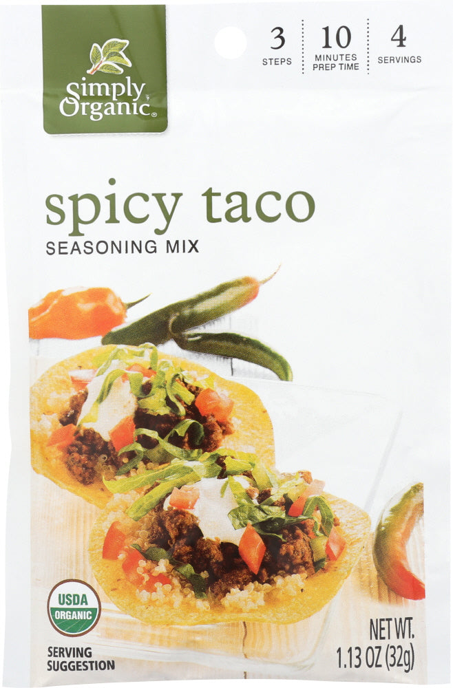 SIMPLY ORGANIC: Seasoning Mix Spicy Taco, 1.13 Oz