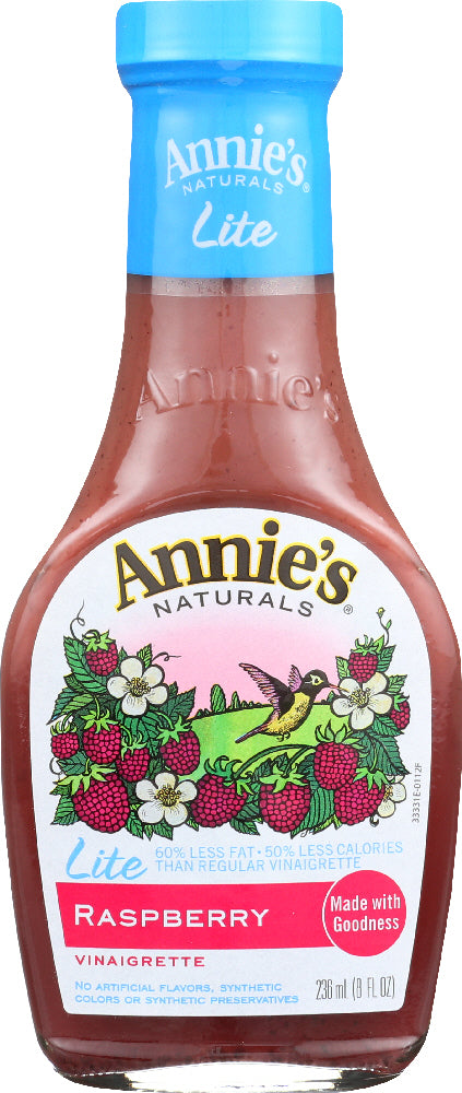 ANNIES HOMEGROWN: Lite Raspberry Vinaigrette Dressing, 8 oz