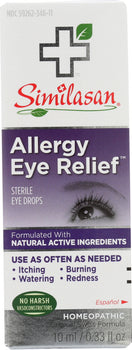 SIMILASAN: Allergy Eye Relief Sterile Eye Drops, .33 Oz