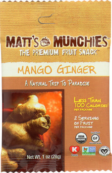 MATTS MUNCHIES: Fruit Snack Mango Ginger, 1 oz