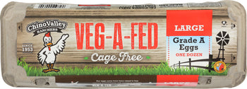 CHINO VALLEY: Veg-A-Fed Large White Eggs, 1 dz