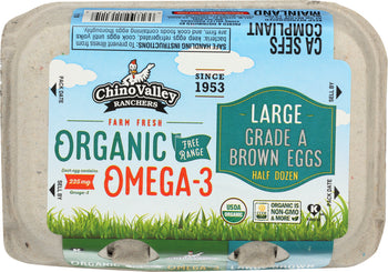 CHINO VALLEY: Organic Omega-3 Large Brown Eggs, 6 count