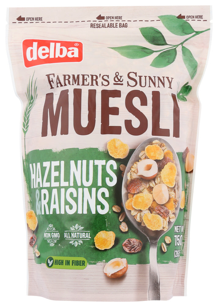 DELBA: Hazelnuts and Raisins Muesli, 26.5 oz