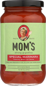 MOMS PASTA SAUCE: Special Marinara Tomato Basil & Cream, 14 oz