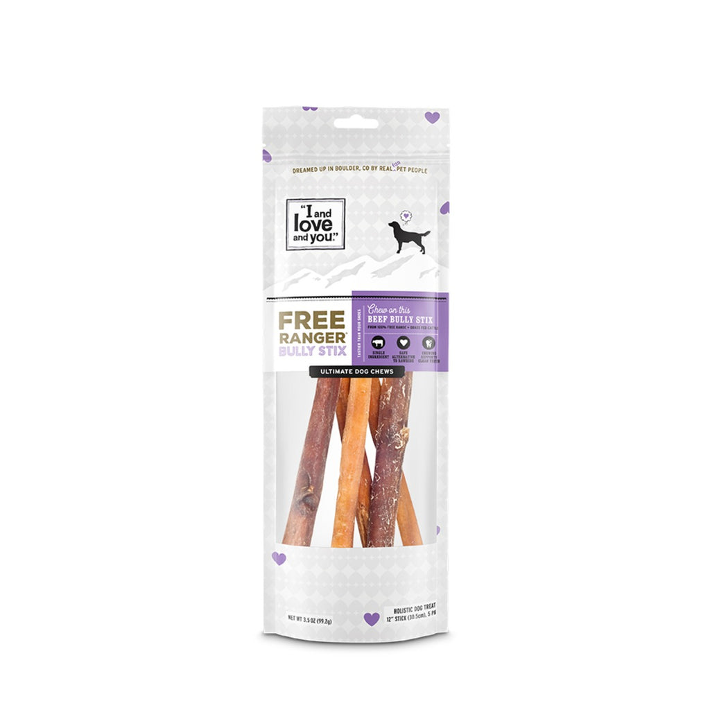 I&LOVE&YOU: Free Ranger Beef Bully Stix Dog Chews, 3.5 oz