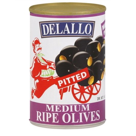 DELALLO: Olive Black Pitted Medium, 6 oz