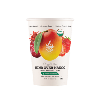 LIVE MORE ORGANICS: Smoothie Cup Mango, 8 oz