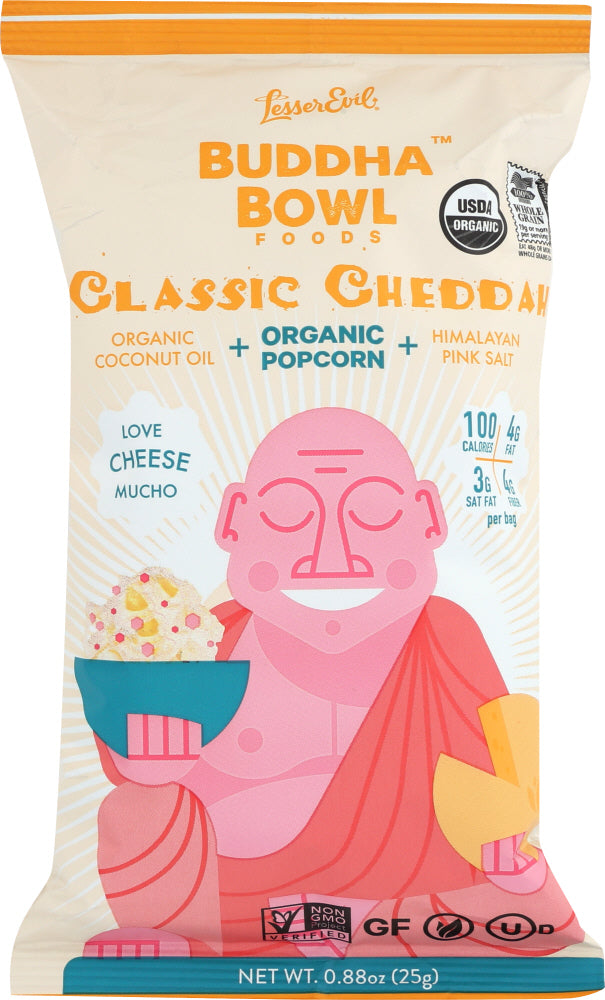 LESSER EVIL: Buddha Bowl Classic Cheddah Small Bag, 0.88 oz