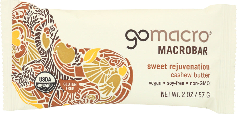 GOMACRO: MacroBar Sweet Rejuvenation Cashew Butter, 2 oz