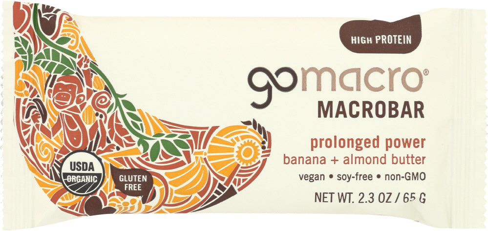 GOMACRO: MacroBar Prolonged Power Banana + Almond Butter, 2.3 oz