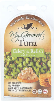 MY GOURMET TUNA: Celery and Relish with Crackers Snack Pack, 3.50 oz