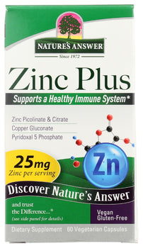 NATURES ANSWER: Zinc Plus, 60 vc