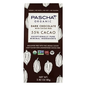 PASCHA: Cacao Dark Chocolate with Cacao Nibs, 2.82 oz