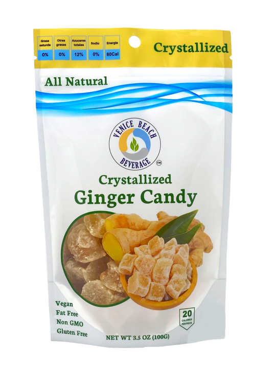 VENICE BEACH BEVERAGE: Candy Ginger Crystallized, 3.5 bg