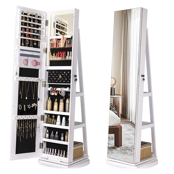 Jewelry Armoire with Full-length Mirror