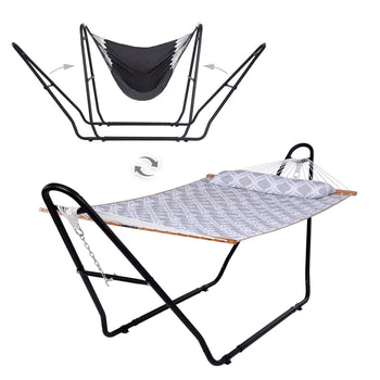 SUNCREAT 2-in-1 Portable Double Hammock with Stand for Outdoor