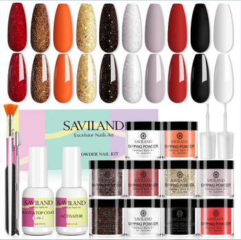 Saviland 10 Colors Dip Powder Nail Kit
