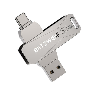 BW-UPC2 2 in 1 Type-C USB3.0 Flash Drive Ultra-fast Transmission 360  Rotation Zinc Alloy 32GB Support OTG Pendrive USB Disk